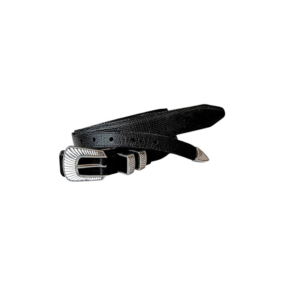 Mens Vintage 90s Ashworth Stuart Bern Leather Belt Double Tongue Sz 38